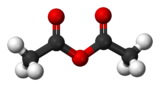 formule semi-développée et représentation 3D de l'anhydride acétique